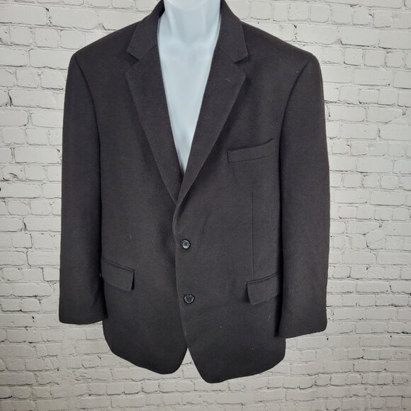 Michael Kors Black 100% Camel Hair 2 Button Blazer Sport Coat Size 46R - Picture 1 of 14